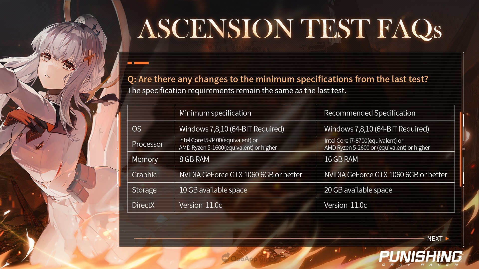 Punishing Gray Raven begins PC Ascension Test on March 1 QooApp News